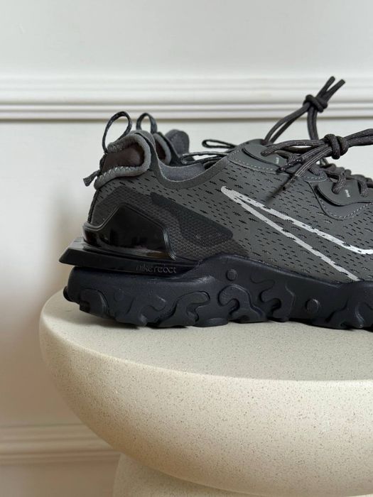 Оригинал Nike React Vision Grey Black (IM5996 068) летние мужские кроссовки найк реакт визион
