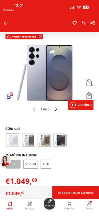 Samsung Galaxy S25 Ultra 256GB Azul Prateado Titânio,