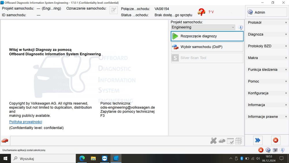 ZESTAW Diagnosty Odis S 23 VNCI 6154 VAS jak VCDS VCP OBD11 Full PL