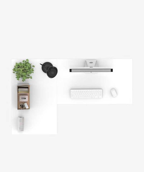 Nowy narożny blat / biurko / biały / 160x100CM / FlexiSpot !k421!