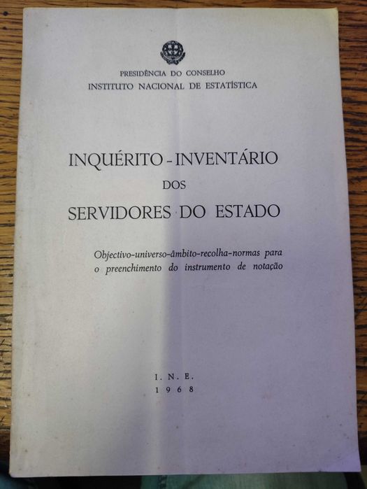 Documento Inquérito-Inventário dos Servidores do Estado 1968