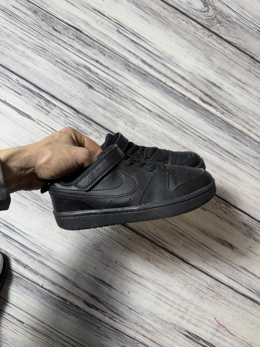 Nike детские кроссовки оригинал на липучке кожаные черные 33 размер