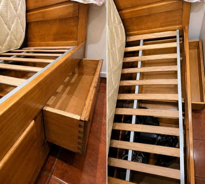 Cama solteiro c/ arrumação