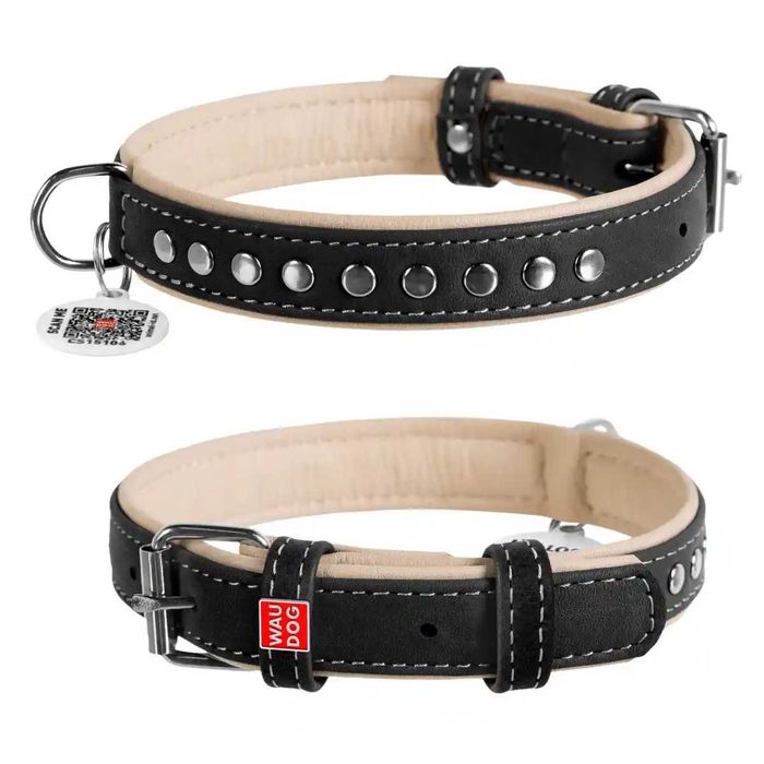 Coleiras Soft Leather WAUDOG - Simples, Picos e Bolas