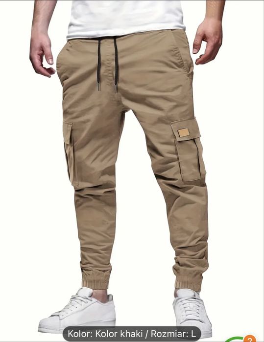 Meskie spodnie bojówoi khaki L