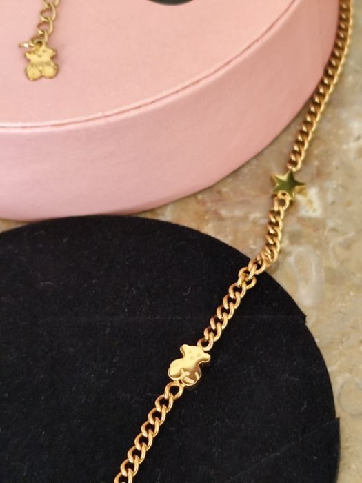 Colar dourado com ursinhos Tous,coração, estrela