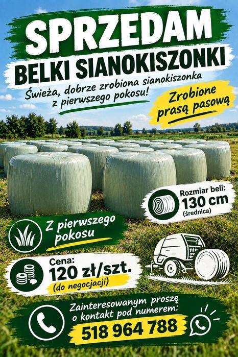 Bele sianokiszonki, rozmiar 130