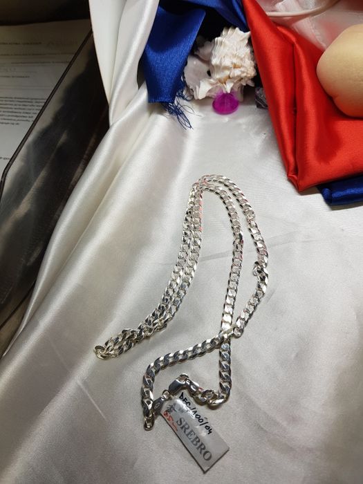 Srebrny łańcuszek splot pancerka srebro 925 długość  65cm