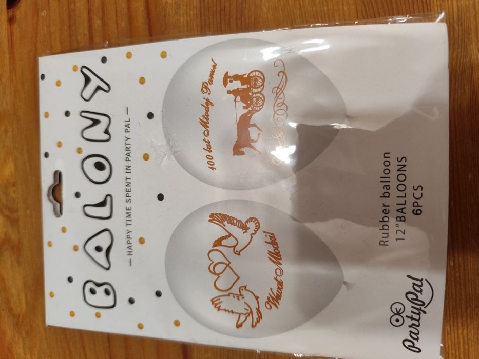 Balony ślubne  6 sztuk
