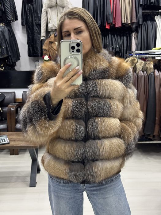 Шуби лиса попепечка полушубок шубка  з лисичкі розміри  42  44