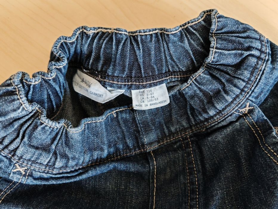 110 116 Jeansy Spodnie Bojówki Baggy granatowe długie chłopięce