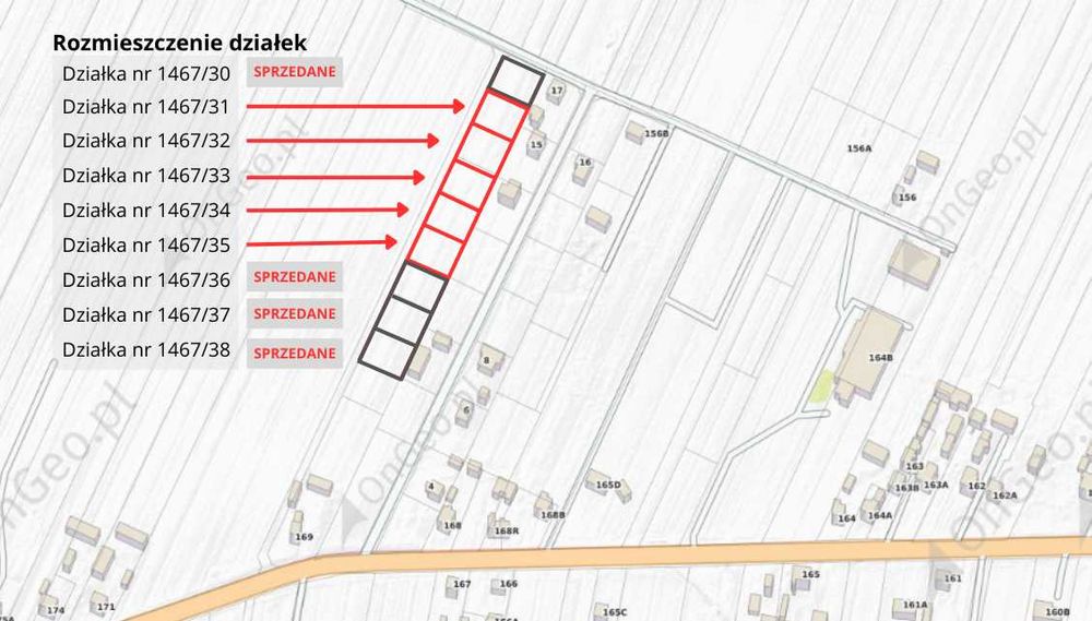 Sprzedam działkę budowalną Dąbie, Łuków - Widok 2