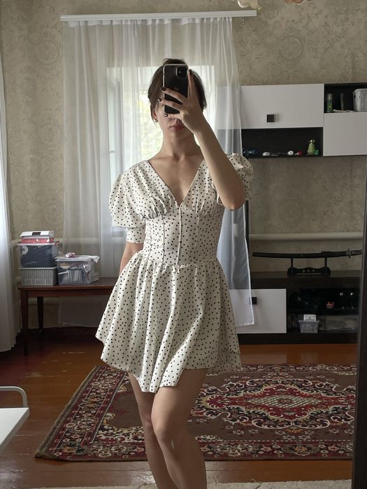 Сукня - комбез коротка в горошек