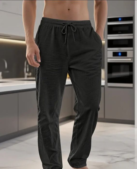 Штани бавовна легкі чорні великий розмір