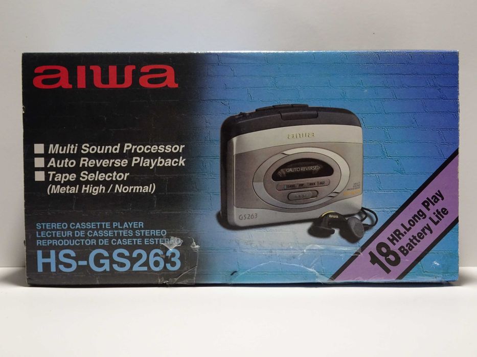 NOWY Walkman AIWA HS-GS263 (BK) Odtwarzacz Kasetowy MSP/ AR - 1998r.