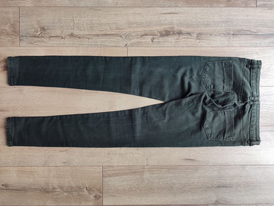 Ciemnozielone spodnie jeansowe rurki 34/36 DenimCo XS/S
