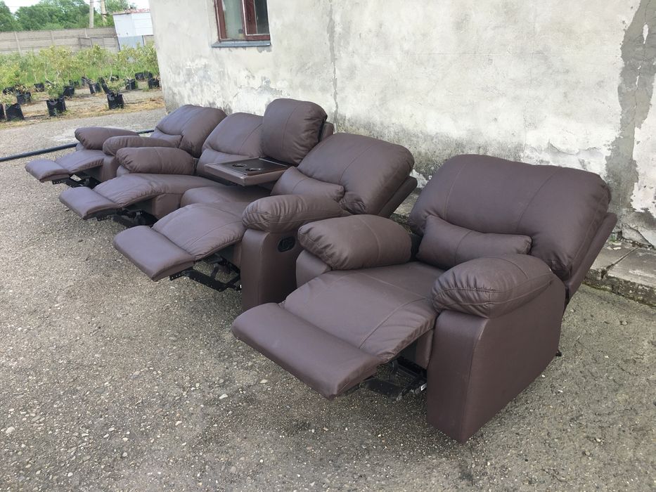 Комплект диван штучна шкіра екокожа, розкладний диван мягкі крісла