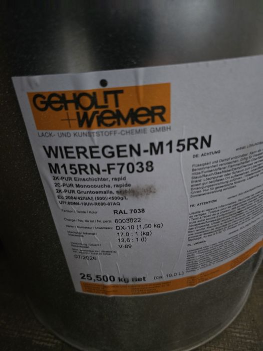 Dwuskładnikowe farba poliuretanowa gruntoemalia 27kg szara