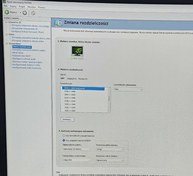 Monitor LG IPS 3840x1600 75Hz 38 cali HDR 21:9 4K