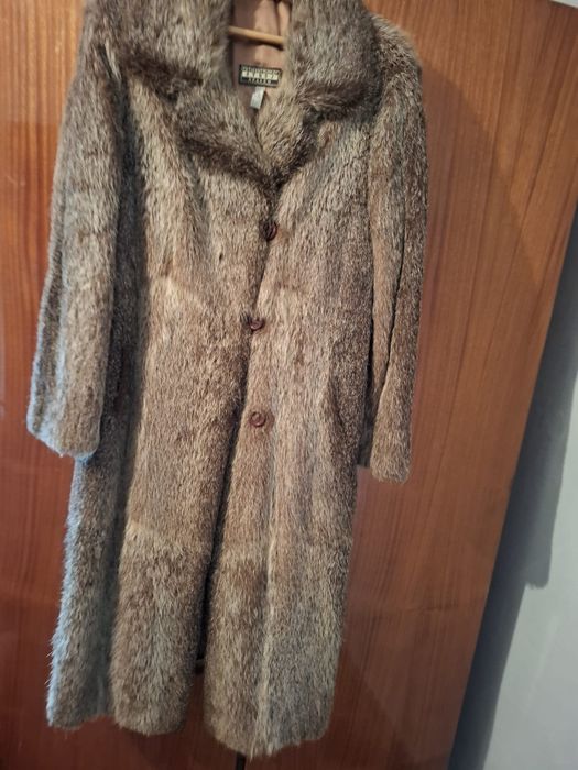Naturalne futro z nutrii popielate damskie