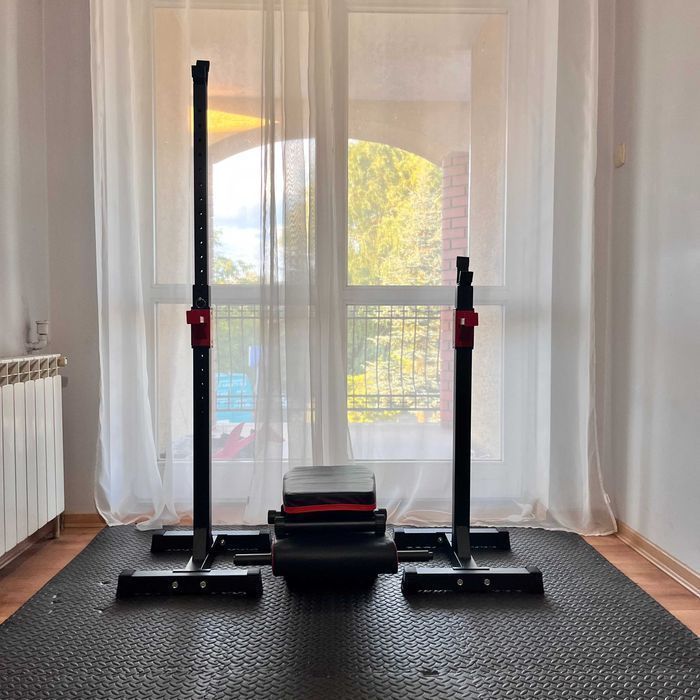 Zestaw Do Ćwiczeń 130kg Domowa Siłownia Ławeczka Atlas Sprzęt Siłowy