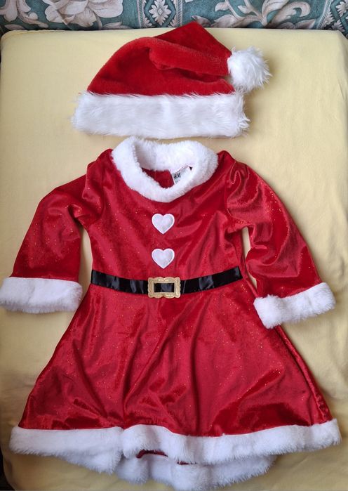 98/104Сукня Санта Снігурка Зима костюм дитячий Новорічний Маскарадний