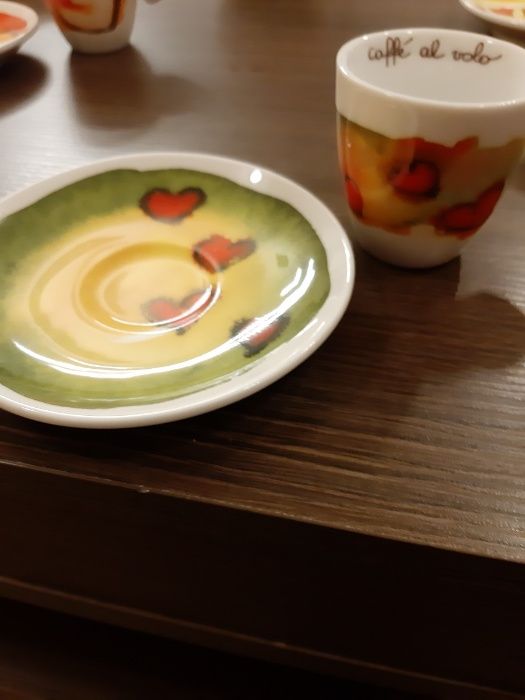 komplet filiżanek do kawy espresso 6 szt. + cukiernica