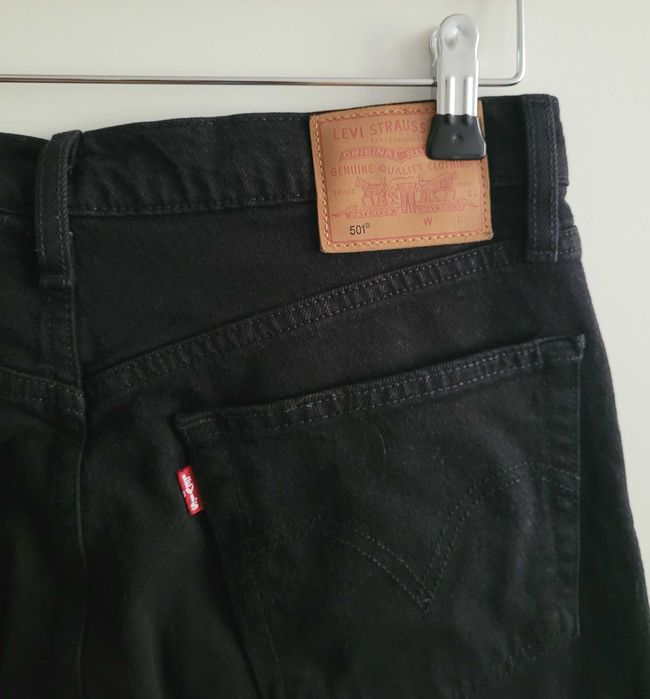 Levi's 501 crop 28x30 W28 L30 levis levisy spodnie jeansy czarne