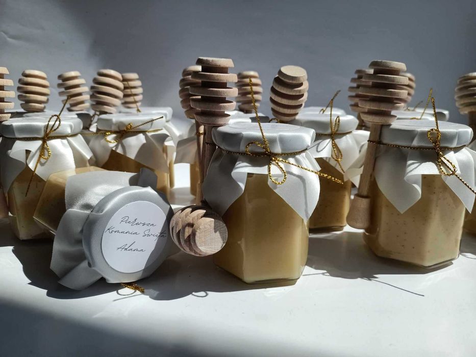 miodki podziękowania dla gości dla klientów miód z logo