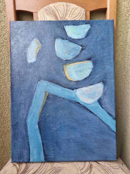 Akrylowy obraz abstrakcyjny "Przyciąganie" 40x30cm