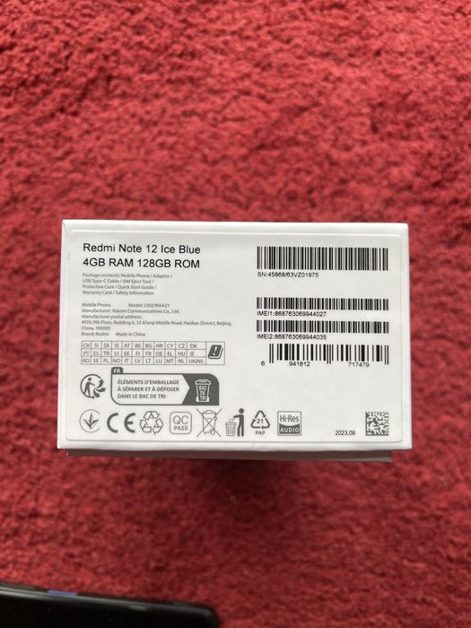 Redmi Note 12 Ice Blue LTE | 128GB | AMOLED 120Hz | Kompletny Zestaw