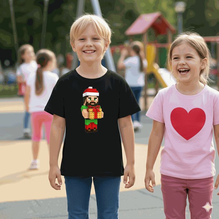 Koszulka dziecięca czarna steve z minecraft prezent święta 152