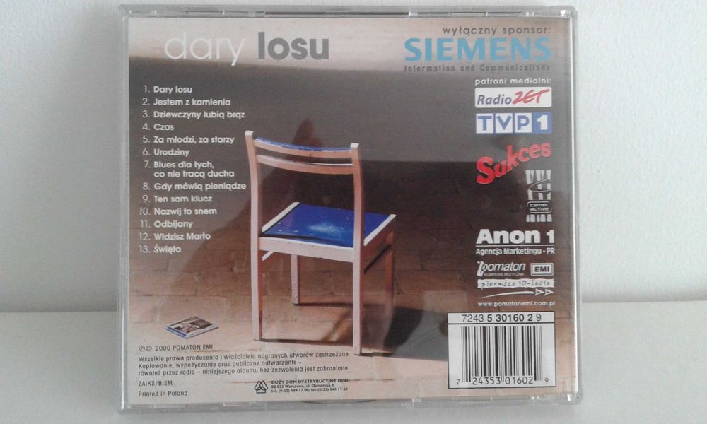 CD Ryszard Rynkowski - Dary losu