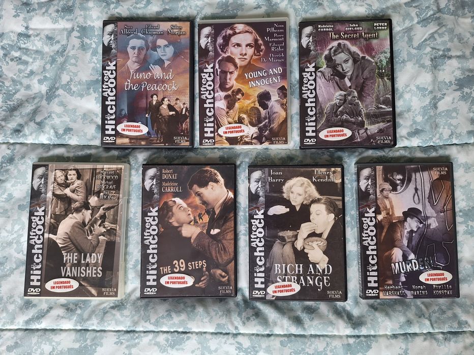 Lote 7 DVDs Alfred Hitchcock Legendas PT e ES