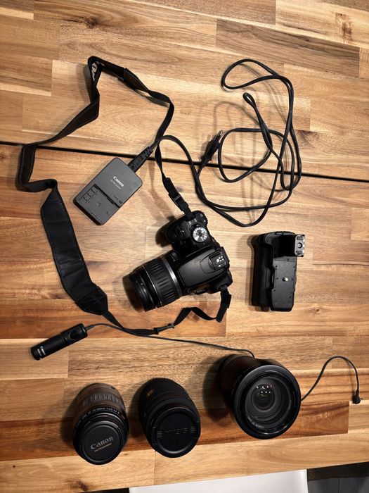 Canon 400D + acessorios + lentes