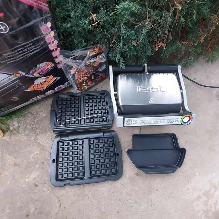 Гриль tefal барбекю вафельниця тефаль optigrill