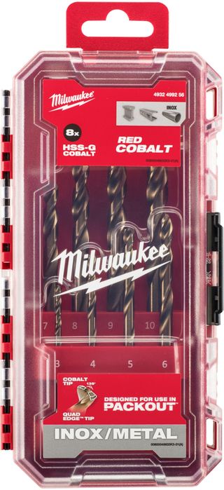 Milwaukee RED COBALT набір свердел по металу 8 шт PACKOUT-Ready Box