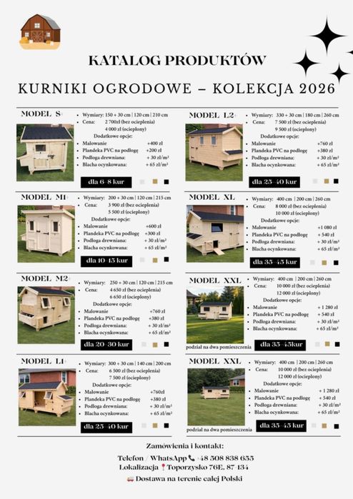 Solidny kurnik drewniany wymiar przeznaczony