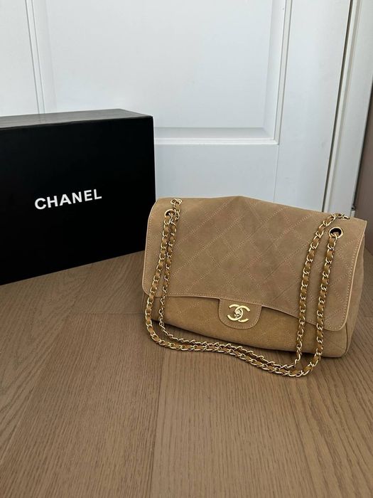 Замшевая люксова сумка  Шанель 26S Chanel, Chanel Maxi Flap Bag flap bag, Матьє Блазі, розмір 39*26 см та розмір 32*19 см