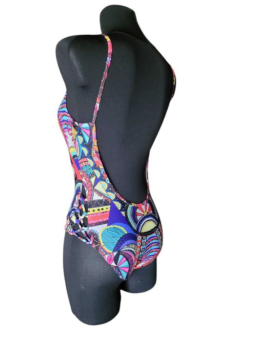 Nowy aztecki jednoczęściowy kolorowy strój kostium kąpielowy 36,S Superdry