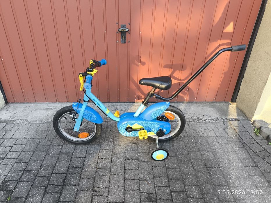 Rowerek btwin, niebieski 14" kola
