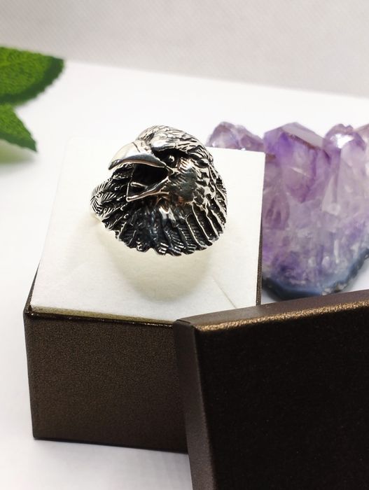 Srebrny sygnet, orzeł, próba 925, rozmiar 29