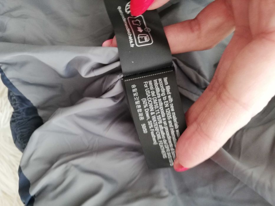 kurtka puchowa ZARA 120 122 na wiek 6-7 lat granat 50/50 puch