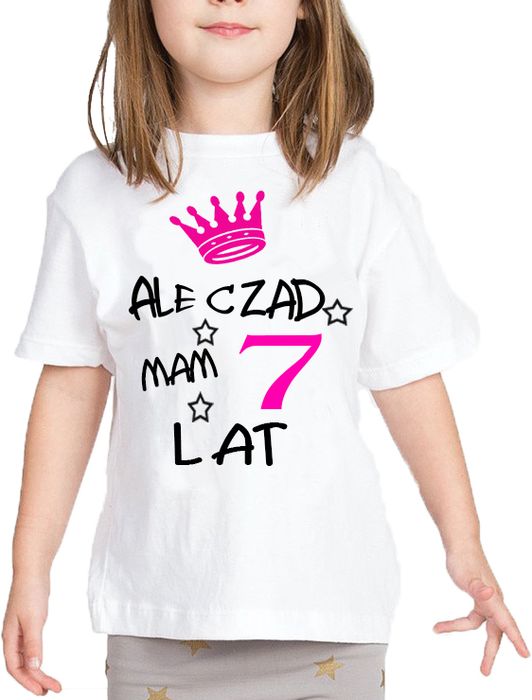 Urodzinowa koszulka, ALE CZAD MAM 7 LAT (122-128cm)