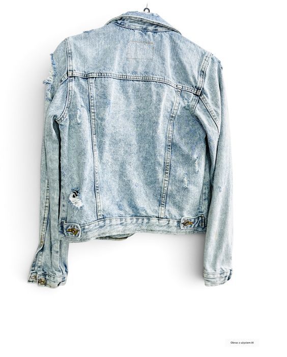 Kurtka jeansowa katana z dziurami niebieska Denim Core XS