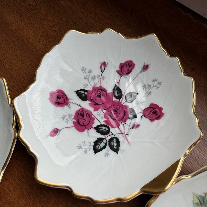Talerzyki Liście do przystawek Porcelana Wawel PRL