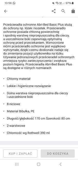 Prześcieradła ochronne Abri Bed