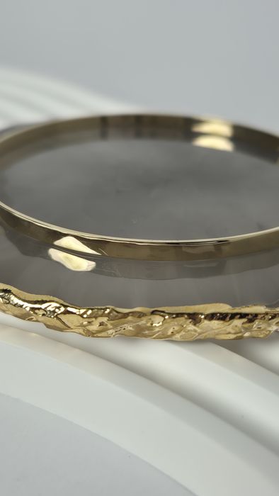 Nowa złota bransoletka bangle sztywna gładka p. 585