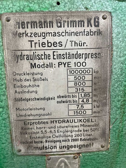 Prensa Hidráulica HYDRAUMA PYE 100