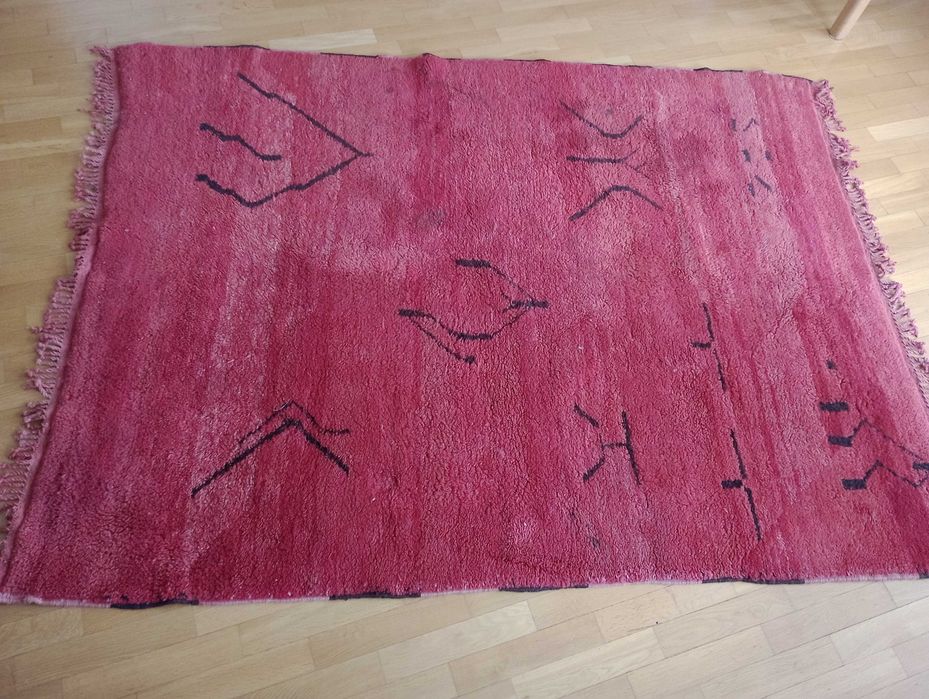 Dywan wełniany 200 x 145 cm koralowy